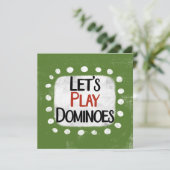 Laten we Dominoes Wenskaart spelen Kaart (Staand voorkant)