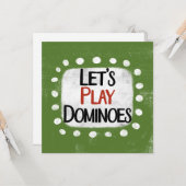 Laten we Dominoes Wenskaart spelen Kaart (Voorkant / Achterkant in situ)
