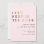 Laten we douchen de bruid blush en gouden Vrijgeze Kaart (Voorkant)