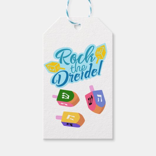 Laten we Dreidel spelen Cadeaulabel (Voorkant)