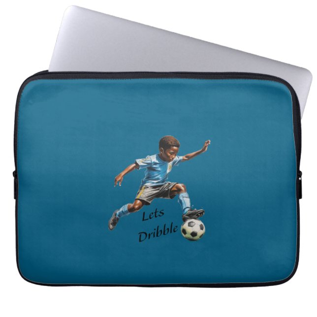 Laten we dribbelen laptop sleeve (Voorkant)
