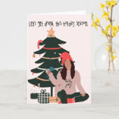 Laten we drink kerstKaart krijgen Kaart (Gele Bloem)