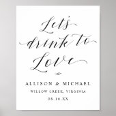 Laten we Drink naar het dinerbord van de Ontvangst Poster (Voorkant)