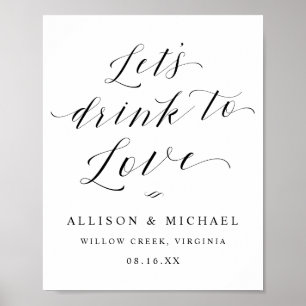 Laten we Drink naar het dinerbord van de Ontvangst Poster