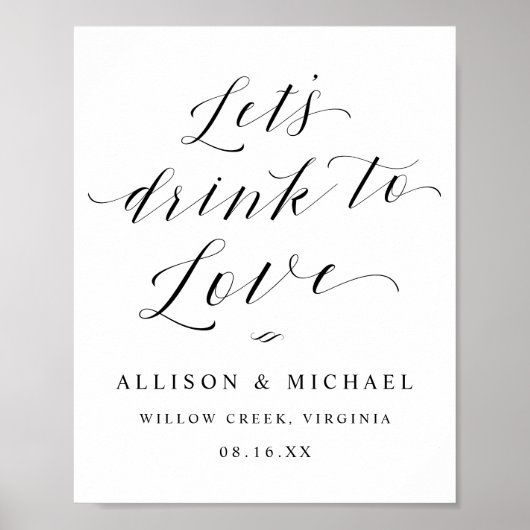 Laten we Drink naar het dinerbord van de Ontvangst Poster (Voorkant)