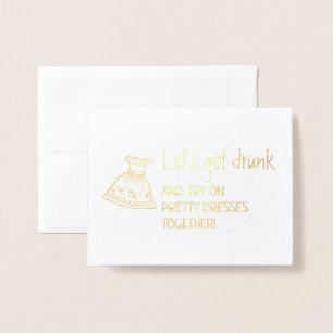 Laten we Drink worden   Funny Bridesmaid-voorstel Folie Kaarten