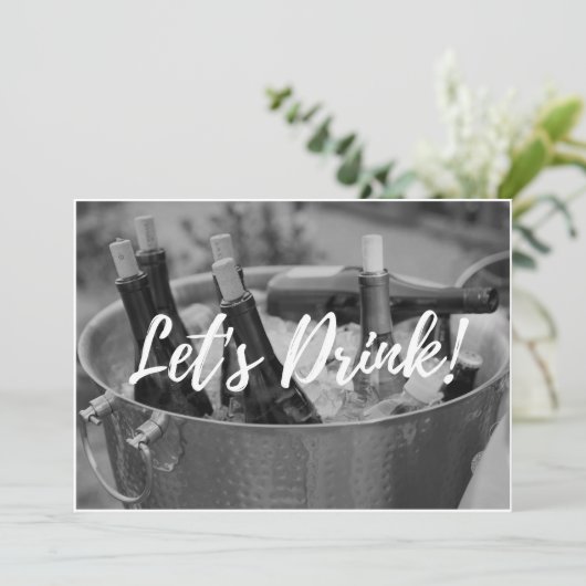 Laten we Drinken! Adult Party-uitnodiging Kaart (Staand voorkant)
