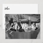 Laten we Drinken! Adult Party-uitnodiging Kaart (Voorkant / Achterkant)