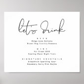 Laten we Drinken, Trouwfeest Bar teken Poster (Voorkant)