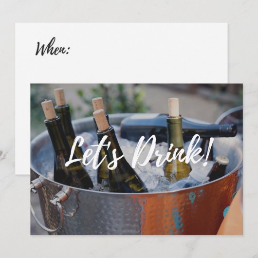 Laten we Drinken! uitnodiging voor volwassen parti (Voorkant / Achterkant)