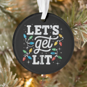 Laten we dronken worden Drinkende Kerstman Hoed Ke Ornament
