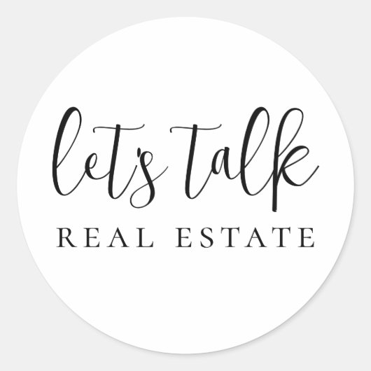 Laten we Echte Estate spreken Ronde Sticker (Voorkant)