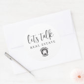 Laten we Echte Estate spreken toevoegen Logo Ronde Sticker (Envelop)