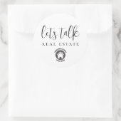 Laten we Echte Estate spreken toevoegen Logo Ronde Sticker (Tas)