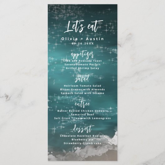 Laten we een Abstracte maragingbruiloft van de moo Menu (Voorkant)