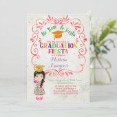Laten we een afstudeerfeest vieren Fiesta Uitnodig Kaart (Staand voorkant)