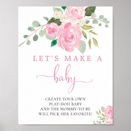 Laten we een baby leuk baby shower spellen maken poster (Voorkant)
