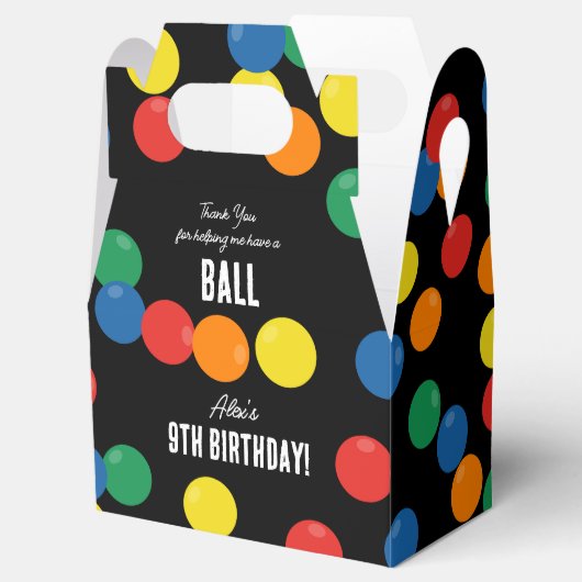 Laten we een bal kleurrijke bal verjaardagsfeestje bedankdoosjes (Geopend)