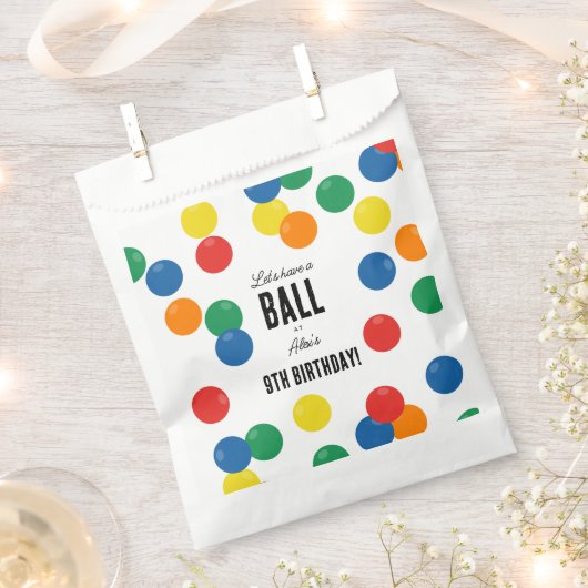 Laten we een bal kleurrijke bal verjaardagsfeestje bedankzakje (Geknipt)