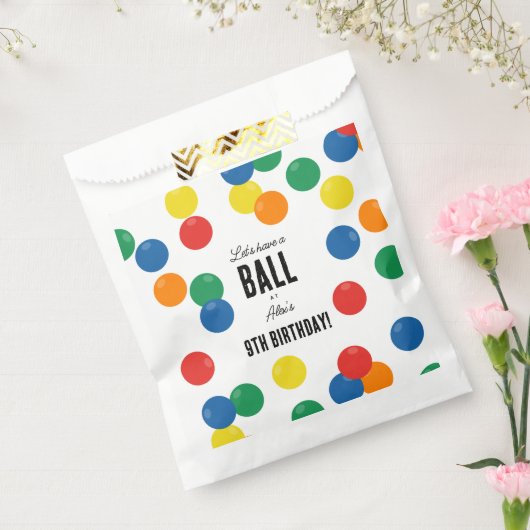 Laten we een bal kleurrijke bal verjaardagsfeestje bedankzakje (Gezegeld)