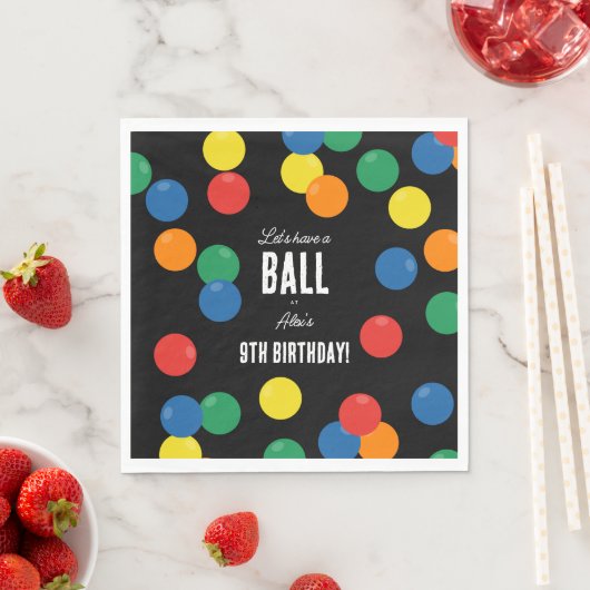 Laten we een bal kleurrijke bal verjaardagsfeestje servet (Insitu)