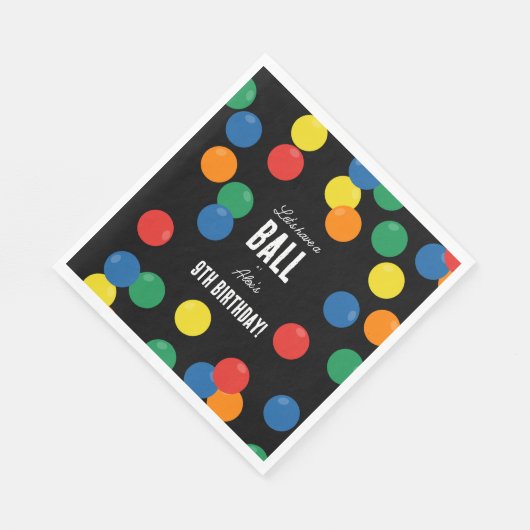 Laten we een bal kleurrijke bal verjaardagsfeestje servet (Hoek)