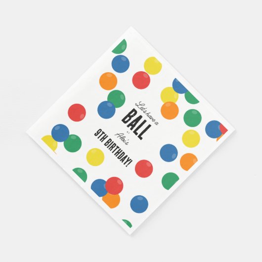 Laten we een bal kleurrijke bal verjaardagsfeestje servet (Hoek)