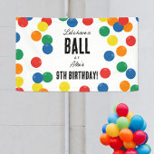 Laten we een bal kleurrijke bal verjaardagsfeestje spandoek