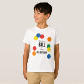 Laten we een bal kleurrijke bal verjaardagsfeestje t-shirt (Voorkant volledig)