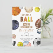 Laten we een bal sportjongen uitnodigen. kaart (Staand voorkant)