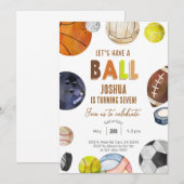 Laten we een bal sportjongen uitnodigen. kaart (Voorkant / Achterkant)