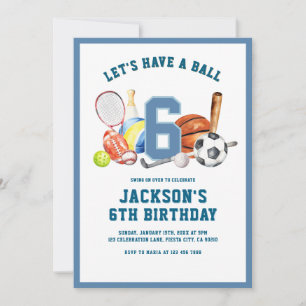 Laten we een bal verjaardag hebben Jongens sport Kaart