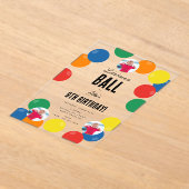 Laten we een Ball Kids verjaardagsfeestje thema he Acryl Uitnodigingen (Laagn)