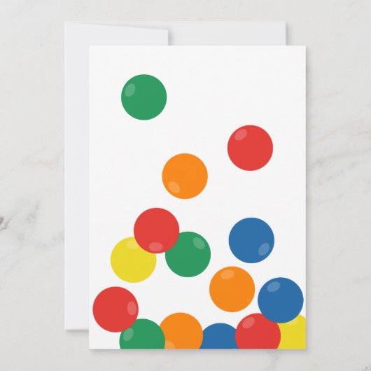 Laten we een Ball Kids verjaardagsfeestje thema he Kaart (Achterkant)