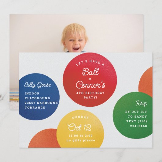 Laten we een Ball Pit Playground verjaardagsfeestj Kaart (Voorkant / Achterkant)