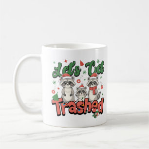 Laten we een bende maken van Funny Wasbeer Kerst F Koffiemok