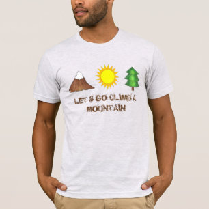 Laten we een bergbeklimmende zonneboom-T-shirt bek T-shirt