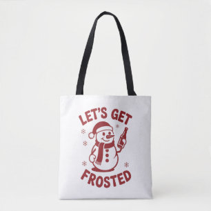 Laten we een bevroren sneeuwmannenbier krijgen Sna Tote Bag