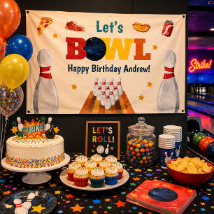 Laten we een Bowling Verjaardagsfeest Banner bowle
