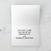 LATEN WE EEN "BRAND" EN CELEBRATE CHRISTMAS LICHTE FEESTDAGEN KAART (Binnen)