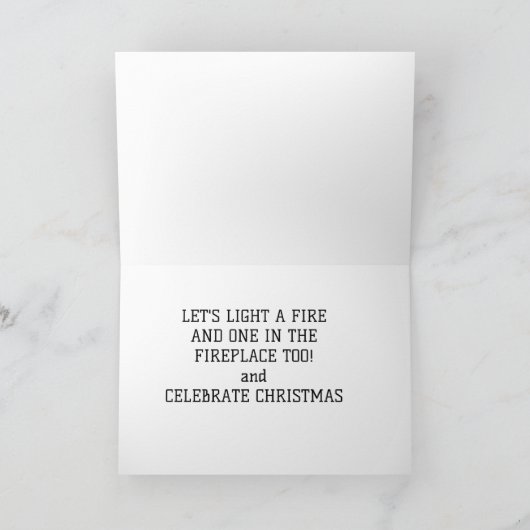 LATEN WE EEN "BRAND" EN CELEBRATE CHRISTMAS LICHTE FEESTDAGEN KAART (Binnen)