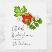 Laten we een Bruidsmeidenavond Koken Wijn Etiket (Enkel label)