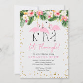 Laten we een Bruiloftsfeest Uitnodiging Flamingle (Voorkant)