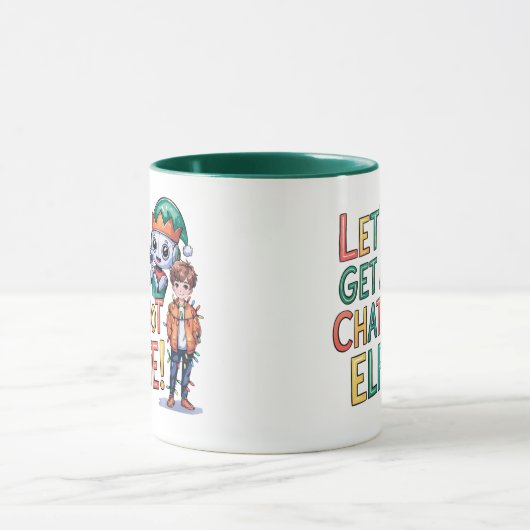 🤖Laten we een chatbot krijgen Elfie Grappige kers Mok (Midden)