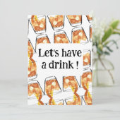 Laten we een drink nemen! kaart (Staand voorkant)