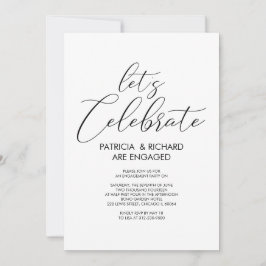 Laten we een eenvoudig chique verlovingsfeest vier kaart