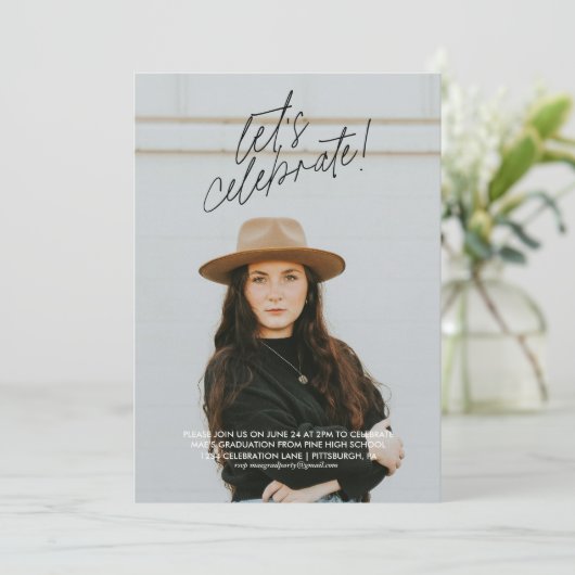 Laten we een eenvoudige uitnodiging voor een afstu (Staand voorkant)