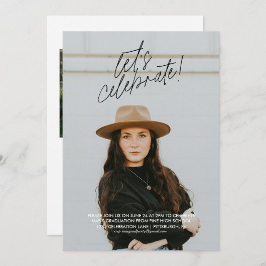 Laten we een eenvoudige uitnodiging voor een afstu (Voorkant / Achterkant)