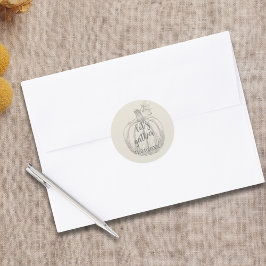 Laten we een elegante rustieke pompoen Thanksgivin Ronde Sticker