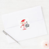Laten we een elfie nemen vierkante sticker (Envelop)